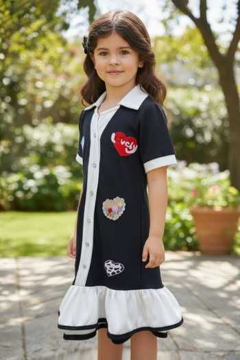 Pooja Wang Ollie Ukti Heart Embroidered Polo Dress 
