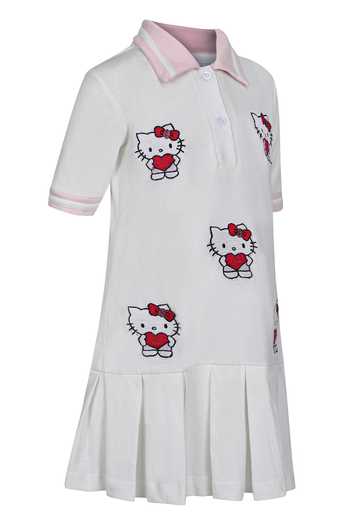 Pooja Wang White Cotton, Knit Hello Kitty Polo Dress at Aza Fashions Pooja Wang_White Cotton, Knit Hello Kitty Polo Dress _at_Aza_Fashions