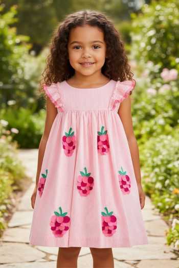 Pooja Wang Pink Cotton Raspberry Garden Dress Online at Aza Fashions Pooja Wang_Pink Cotton Raspberry Garden Dress _Online_at_Aza_Fashions