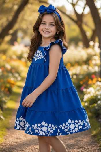 Pooja Wang Blue Cotton Bluebell Whisper Dress Online at Aza Fashions Pooja Wang_Blue Cotton Bluebell Whisper Dress _Online_at_Aza_Fashions
