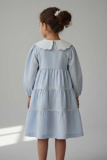 Pooja Wang Tiered Button Front Cotton Dress 