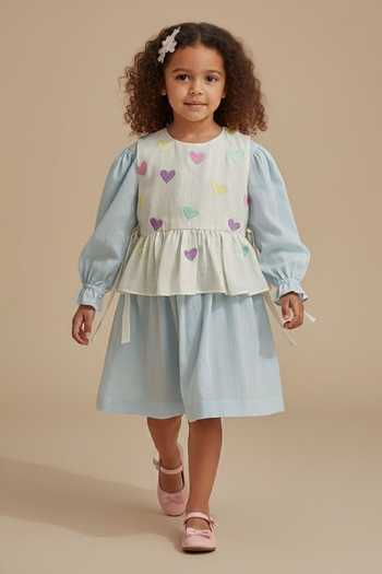 Pooja Wang Cotton Dress & Hand Painted Heart Overlay 