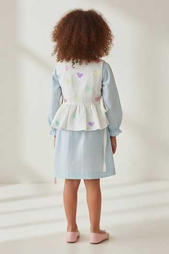 Pooja Wang Cotton Dress & Hand Painted Heart Overlay 