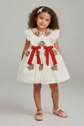 Pooja Wang Ivory Cotton Mushroom Embroidered Dress Online at Aza Fashions Pooja Wang_Ivory Cotton Mushroom Embroidered Dress _Online_at_Aza_Fashions