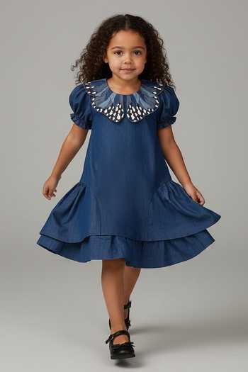 Pooja Wang Flutter & Frill Cotton Dress 