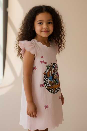 Pooja Wang Pink Cotton Disney Squad Theme Dress at Aza Fashions Pooja Wang_Pink Cotton Disney Squad Theme Dress _at_Aza_Fashions