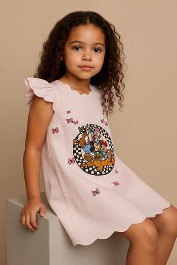 Buy Pooja Wang Pink Cotton Disney Squad Theme Dress Buy_Pooja Wang_Pink Cotton Disney Squad Theme Dress