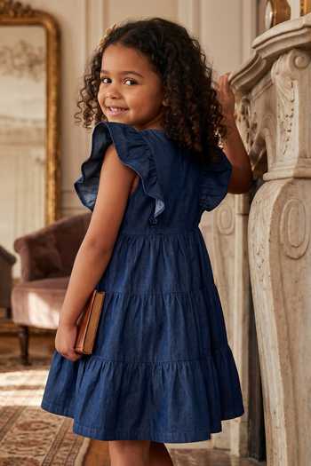 Pooja Wang Enchanted Bunny Embroidered Frill Dress 