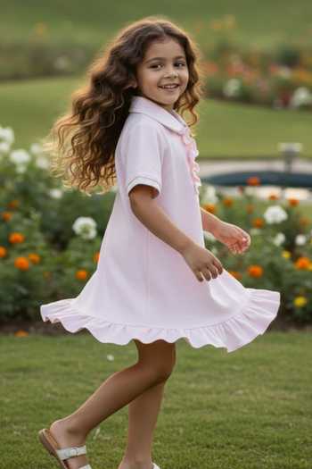 Pooja Wang Pink Cotton, Knit Initial Vibes Monogram Embroidered Dress Online at Aza Fashions Pooja Wang_Pink Cotton, Knit Initial Vibes Monogram Embroidered Dress _Online_at_Aza_Fashions