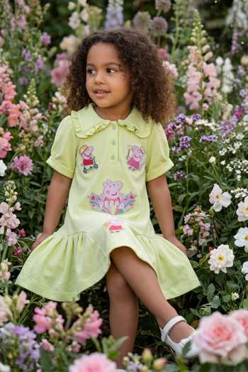 Pooja Wang Yellow Cotton, Knit Rosie Piglet Ruffled Dress Online at Aza Fashions Pooja Wang_Yellow Cotton, Knit Rosie Piglet Ruffled Dress _Online_at_Aza_Fashions