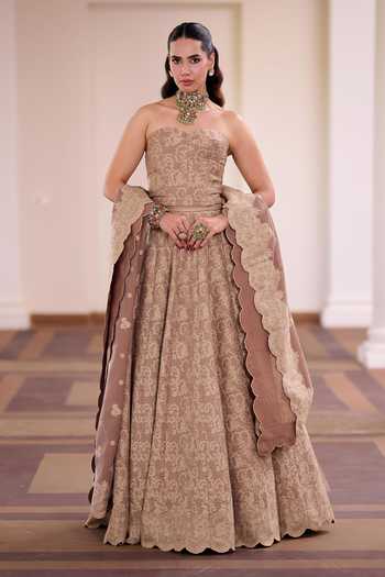 Safaa Shahi Tukda Woven Corset Lehenga Set