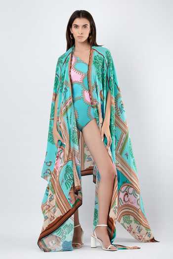 Limerick By Abirr N' Nanki Elish Warli Print Cape