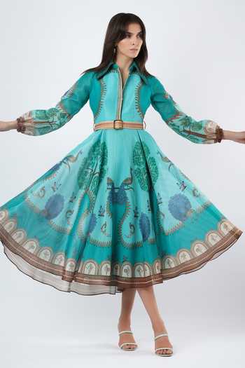 Limerick By Abirr N' Nanki Annika Embroidered Dress & Belt Set
