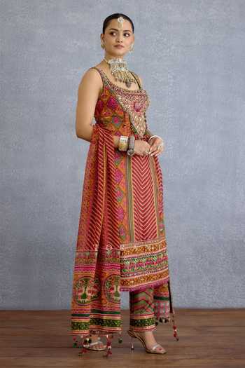 Torani Multi Color Silk, Organza Scoop Neck, Yes Rangili Sahithi Kurta Set Online at Aza Fashions Torani_Multi Color Silk, Organza Scoop Neck, Yes Rangili Sahithi Kurta Set _Online_at_Aza_Fashions