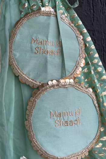 Buy The little tales Green Silk, Cotton, Organza One Shoulder Blouse Lehenga Set Online at Aza Fashions Buy_The little tales_Green Silk, Cotton, Organza One Shoulder Blouse Lehenga Set _Online_at_Aza_Fashions