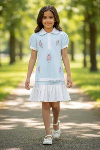 Pooja Wang Frosty Chic Ice Cream Motif Polo Dress 