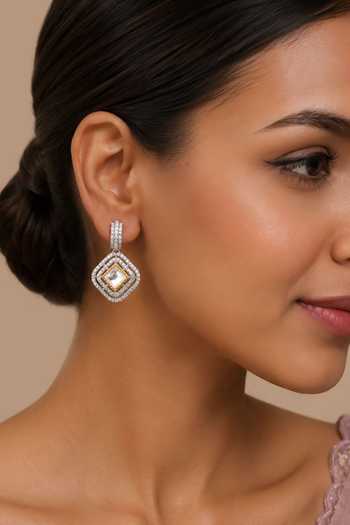 Vivinia By Vidhi Mehra Cubic Zirconia Drop Earrings 