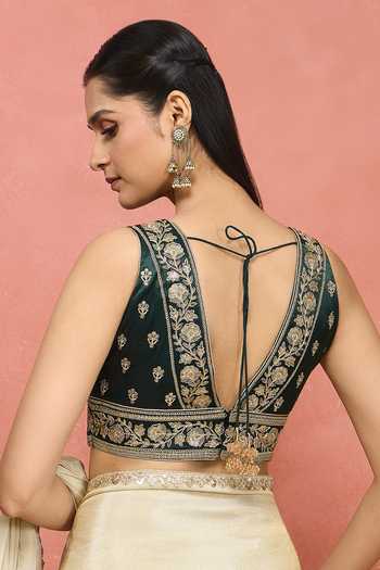 Khwaab By Sanjana Lakhani Floral Sequin Embroidered Blouse 