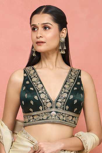 Khwaab By Sanjana Lakhani Floral Sequin Embroidered Blouse 