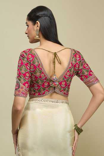 Khwaab By Sanjana Lakhani Floral Jaal Embroidered Blouse 