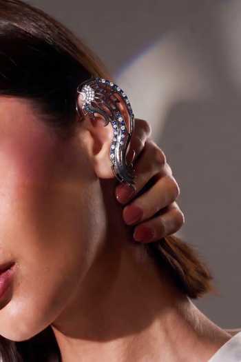 Gaurish Bespoke Jewellery Grey Ala Niol Earcuffs Online at Aza Fashions Gaurish Bespoke Jewellery_Grey Ala Niol Earcuffs _Online_at_Aza_Fashions