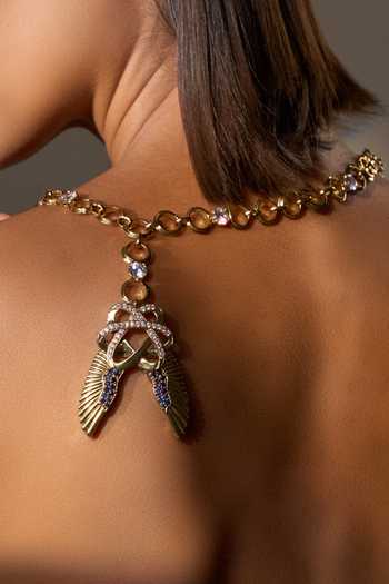 Gaurish Bespoke Jewellery Gold Plated Ala Bushi Neckpiece at Aza Fashions Gaurish Bespoke Jewellery_Gold Plated Ala Bushi Neckpiece _at_Aza_Fashions