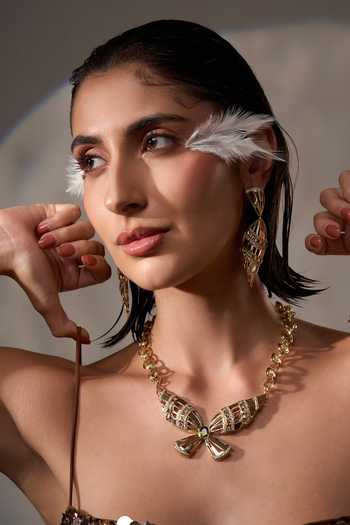 Buy Gaurish Bespoke Jewellery Gold Plated Ala Bine Jewellery Set Online at Aza Fashions Buy_Gaurish Bespoke Jewellery_Gold Plated Ala Bine Jewellery Set _Online_at_Aza_Fashions