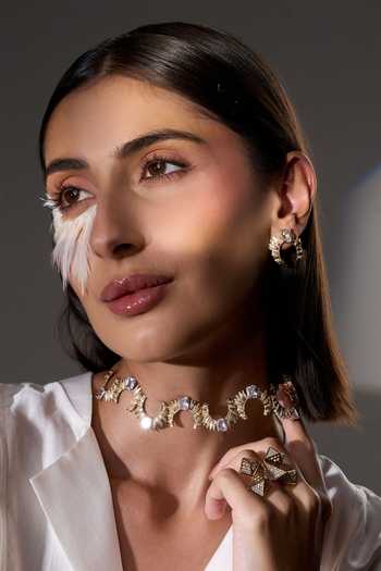 Buy Gaurish Bespoke Jewellery Gold Plated Ala Luna Jewellery Set Online at Aza Fashions Buy_Gaurish Bespoke Jewellery_Gold Plated Ala Luna Jewellery Set _Online_at_Aza_Fashions