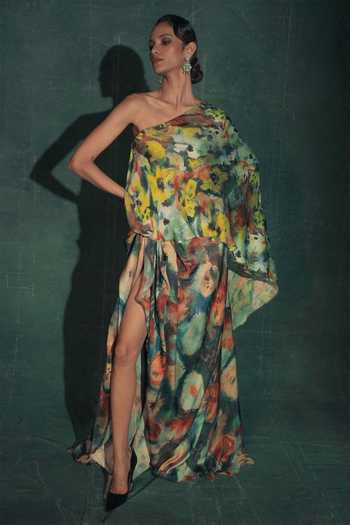 Nidhi Yasha June Printed One-Shoulder Top & Skirt Set 