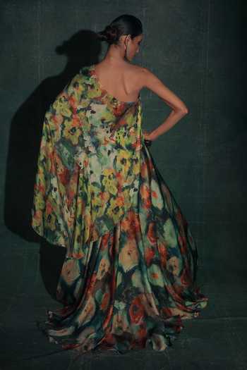 Nidhi Yasha June Printed One-Shoulder Top & Skirt Set 