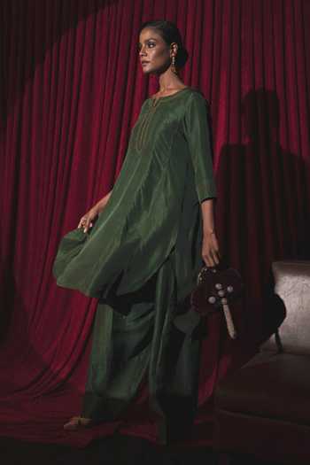 Nidhi Yasha Henna Pure Silk Kurta & Salwar Set 