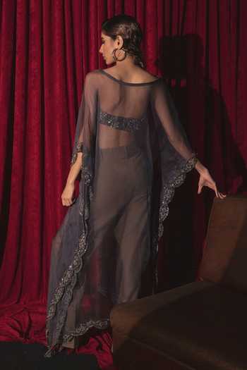 Nidhi Yasha Sitara Pure Silk Organza Kaftan Set 