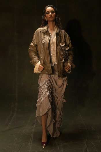 Nidhi Yasha Ophelia Ruffle Dress & Jacket Set 