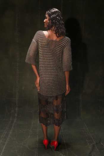 Nidhi Yasha Portia Metallic Tunic & Skirt Set 