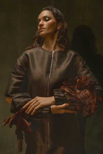 Nidhi Yasha Lady Macbeth Brocade Jacket & Skirt Set