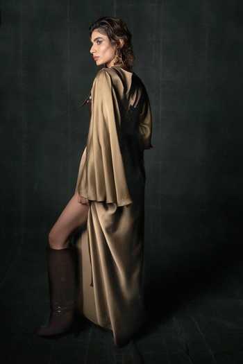 Nidhi Yasha Lady Nina Pure Silk Satin Gown & Corset Set 