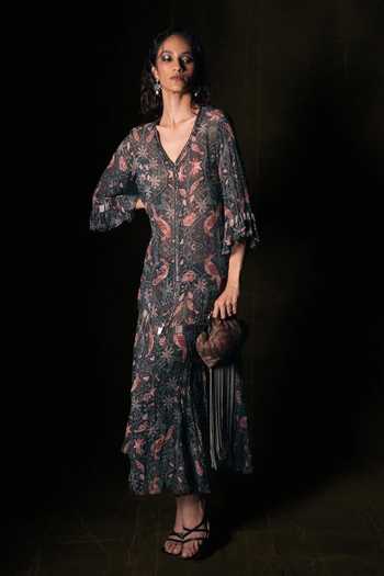 Nidhi Yasha Mutiny Printed Dress & Jacket Set 