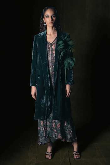 Nidhi Yasha Mutiny Pure Silk Velvet Coat 