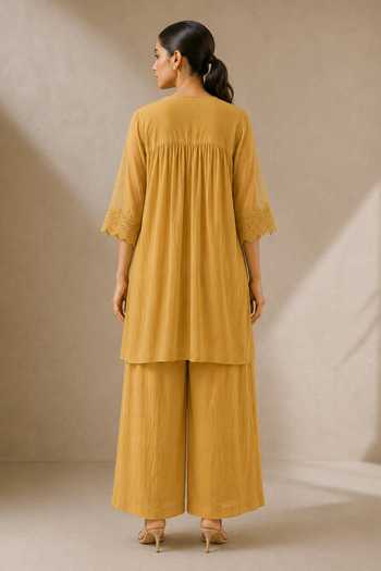 Vaaya Mul Chanderi Straight Kurta & Pant Set 