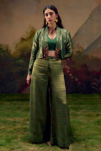 Muskann Kapadiaa Malhar Woven Jacket Palazzo Set 