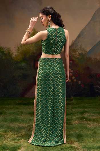 Muskann Kapadiaa Dhwani Banarasi Woven Top & Skirt Set 
