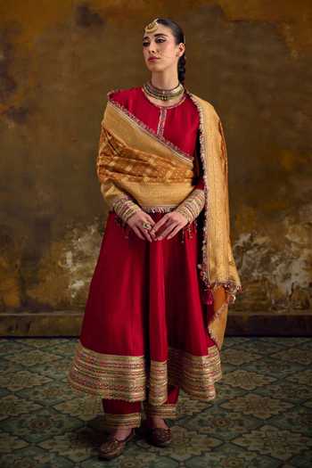 Muskann Kapadiaa Bandhan Pure Chanderi Silk Anarkali Set 