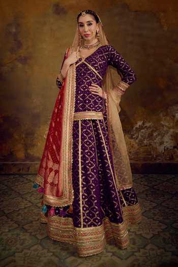 Muskann Kapadiaa Iravati Banarasi Bandhani Woven Lehenga Set 