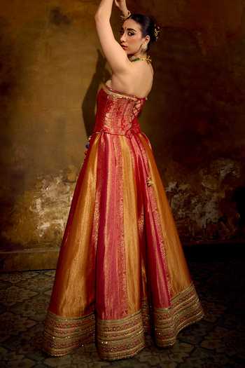 Muskann Kapadiaa Surya Banarasi Brocade Lehenga Corset Set 