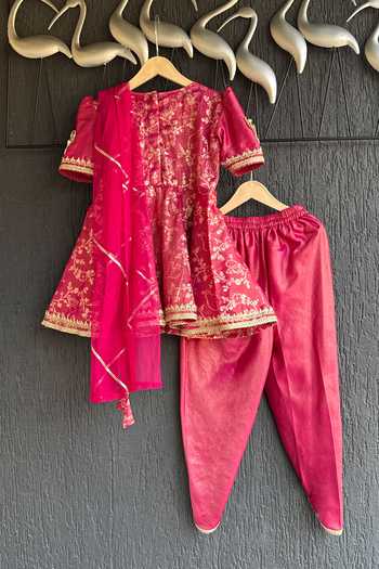 The little tales Chanderi Woven Kurta Set 