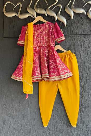 The little tales Woven Kurta Dhoti Pant Set 