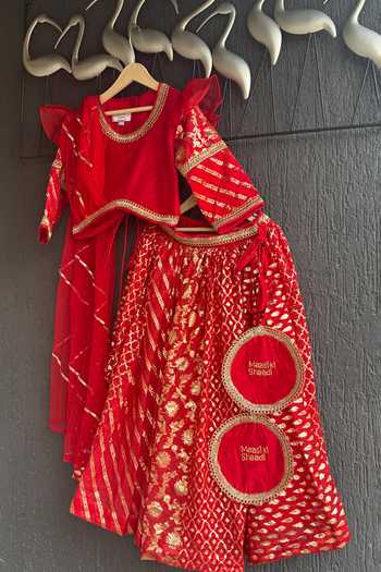 The little tales Stripe Pattern Lehenga & Blouse Set 