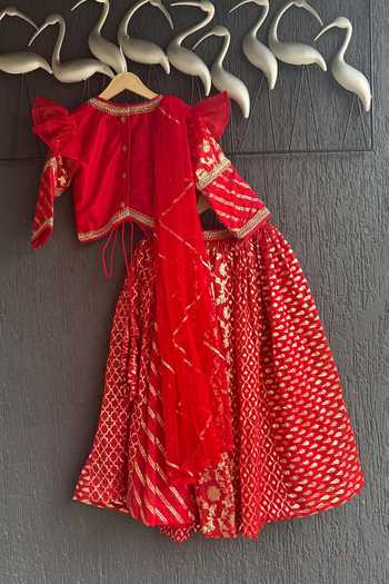 The little tales Stripe Pattern Lehenga & Blouse Set 