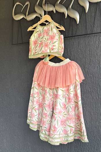 The little tales Tulip Print Lehenga Set 