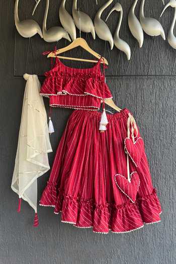 The little tales Stripe Pattern Lehenga Set 